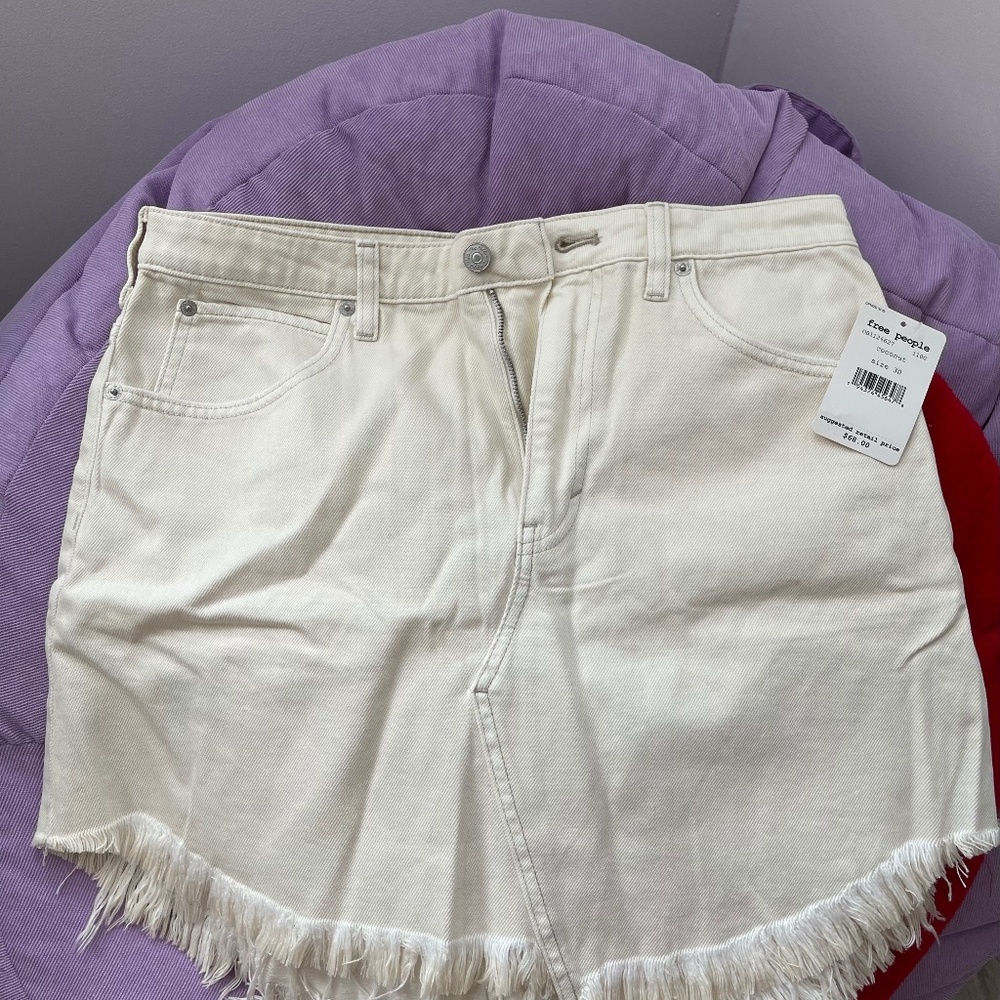 Free people mini skirt fringed hem